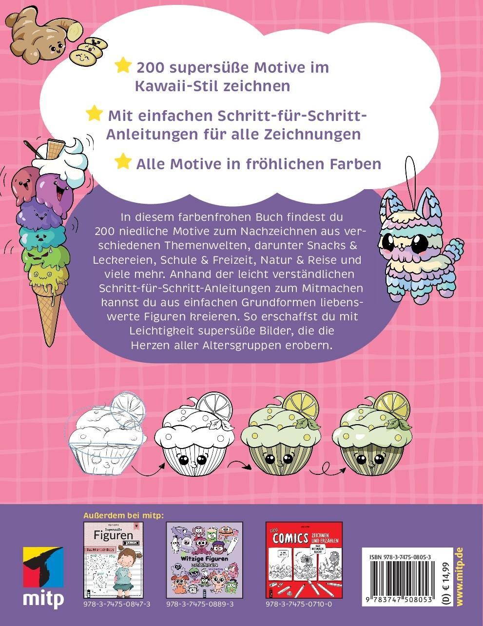 Rückseite: 9783747508053 | 200 Süße Dinge zeichnen | Für Kinder und Erwachsene. Im Kawaii-Stil