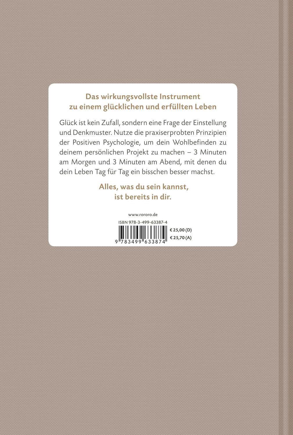 Rückseite: 9783499633874 | Das 6-Minuten-Tagebuch (pfefferbraun) | Dominik Spenst | Buch | 288 S.