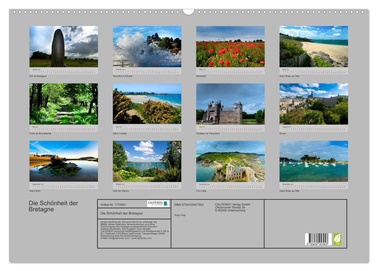 Bild: 9783435457953 | Die Schönheit der Bretagne (Wandkalender 2025 DIN A2 quer),...