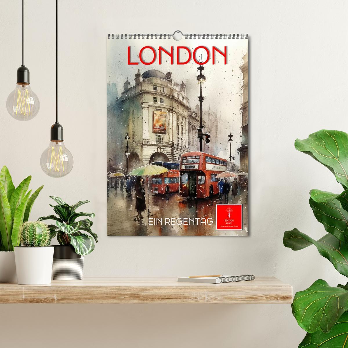 Bild: 9783435875795 | London - ein Regentag (Wandkalender 2025 DIN A3 hoch), CALVENDO...