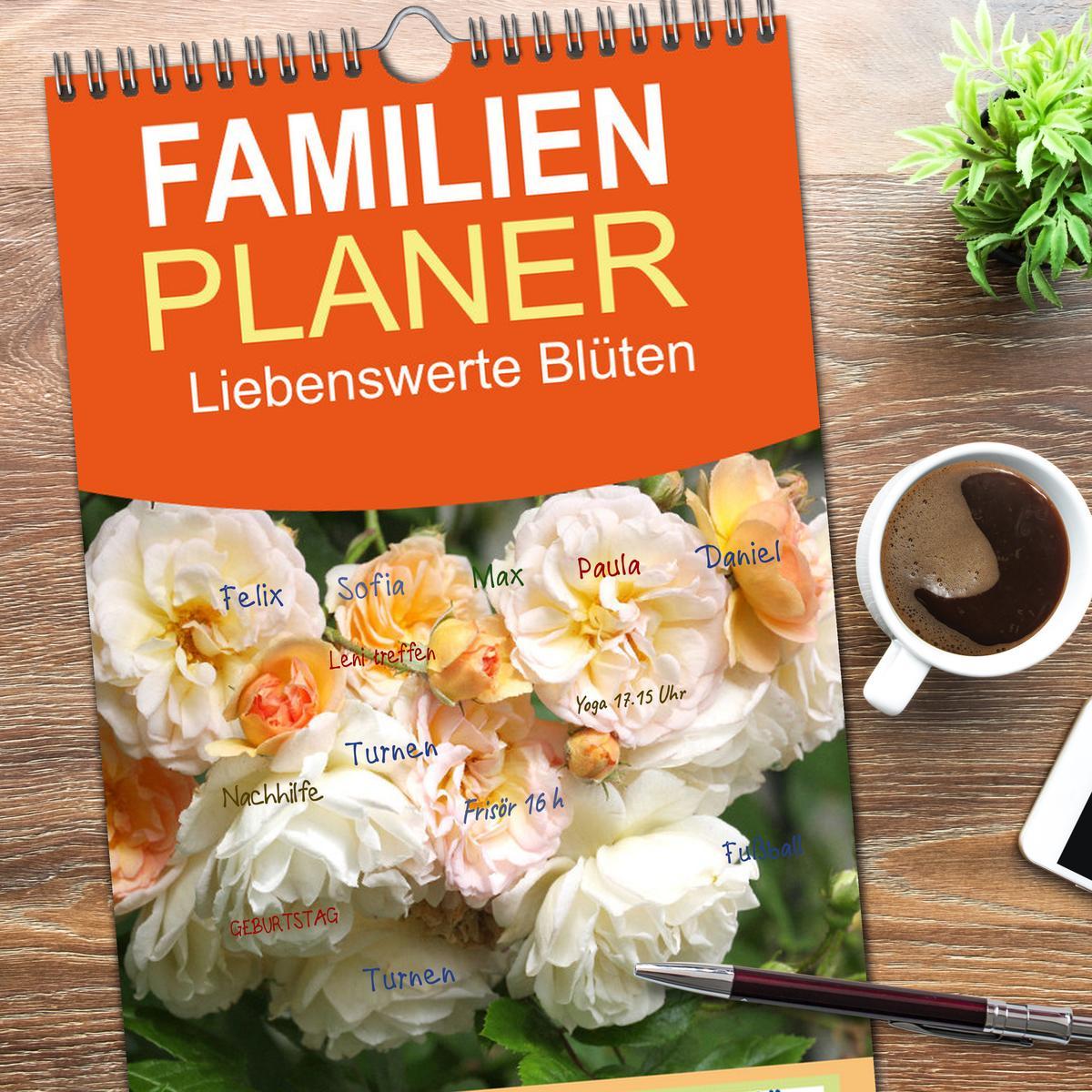 Bild: 9783457102589 | Familienplaner 2025 - Liebenswerte Blüten mit 5 Spalten...