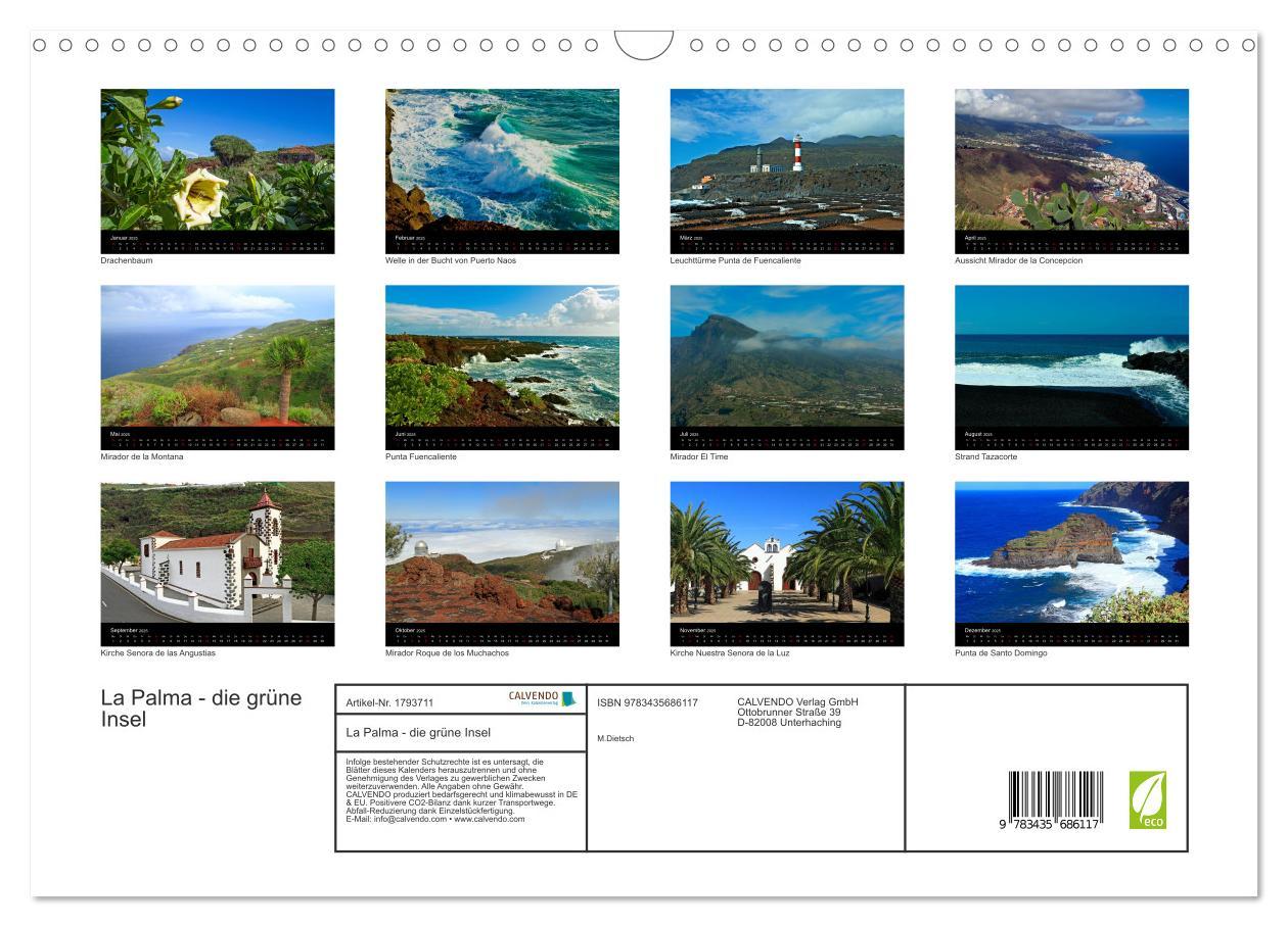 Bild: 9783435686117 | La Palma - die grüne Insel (Wandkalender 2025 DIN A3 quer),...