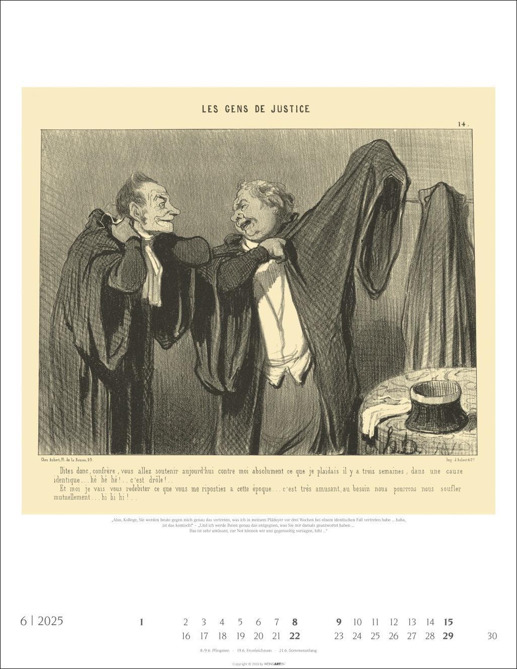 Bild: 9783839900420 | Honoré Daumier: Die Juristen Kalender 2025 | Kalender | Spiralbindung