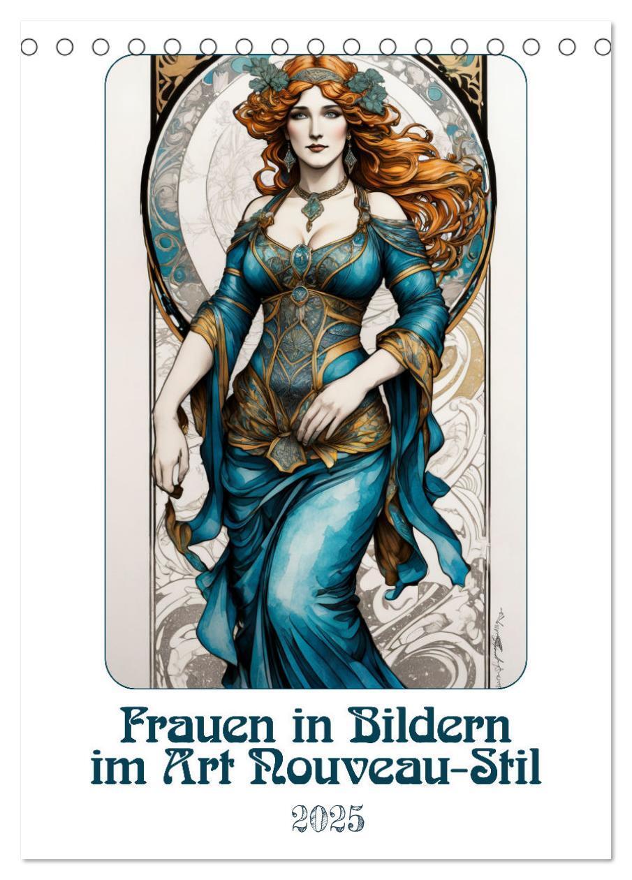 Cover: 9783383801440 | Frauen in Bildern im Art Nouveau-Stil (Tischkalender 2025 DIN A5...