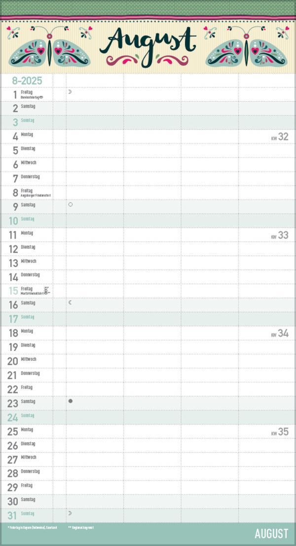 Bild: 9783731877080 | Familienplaner Vintage Zetteltasche 2025 | Verlag Korsch | Kalender