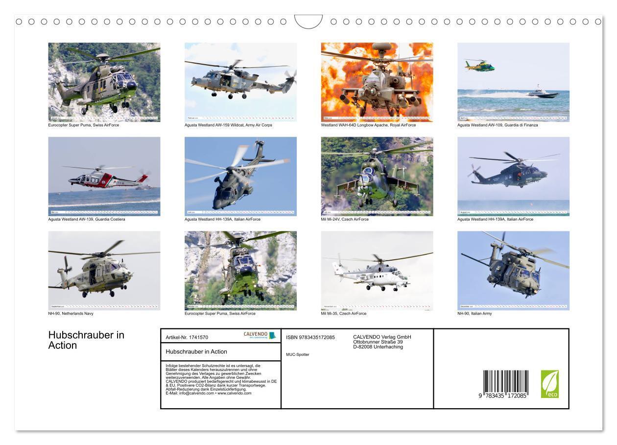 Bild: 9783435172085 | Hubschrauber in Action (Wandkalender 2025 DIN A3 quer), CALVENDO...