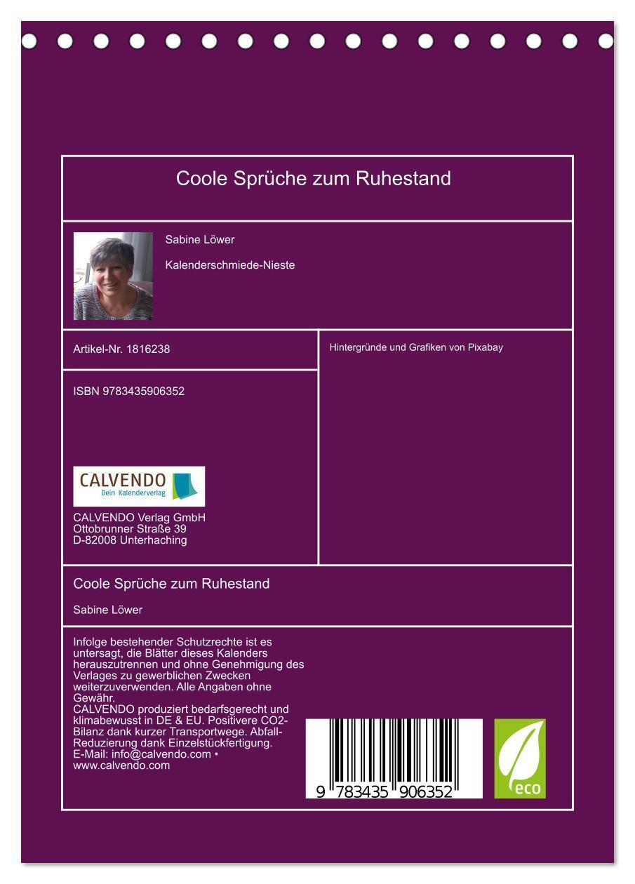 Bild: 9783435906352 | Coole Sprüche zum Ruhestand (Tischkalender 2025 DIN A5 hoch),...