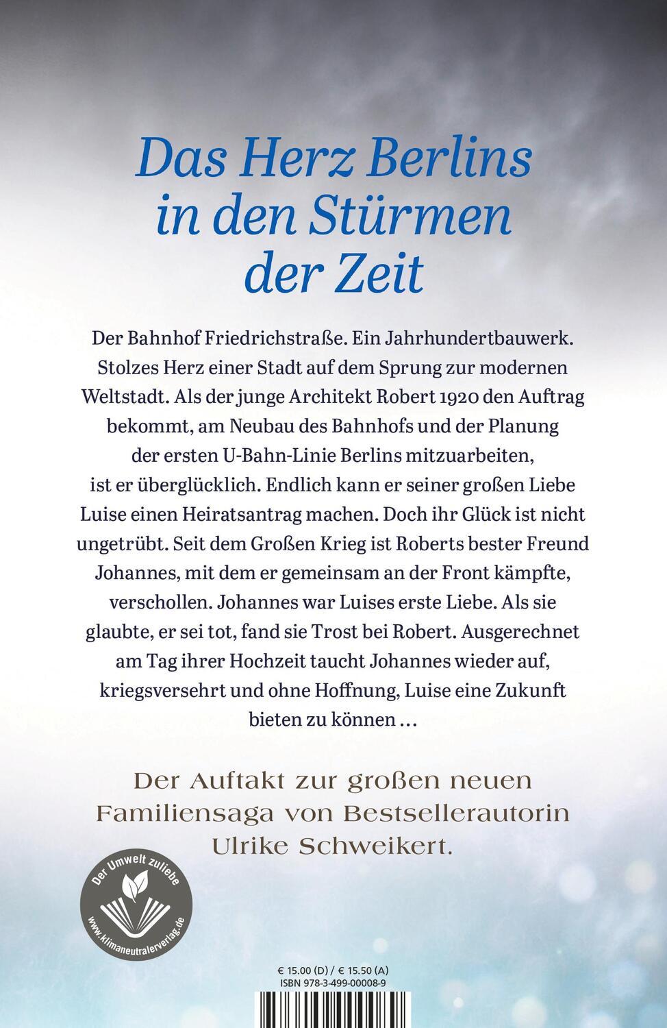 Rückseite: 9783499000089 | Berlin Friedrichstraße: Novembersturm | Eine historische Familiensaga