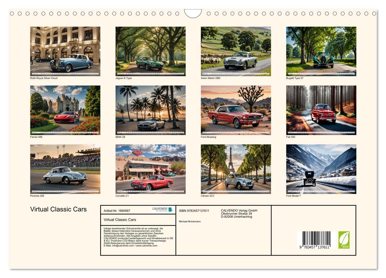 Bild: 9783457137611 | Virtual Classic Cars (Wandkalender 2025 DIN A3 quer), CALVENDO...