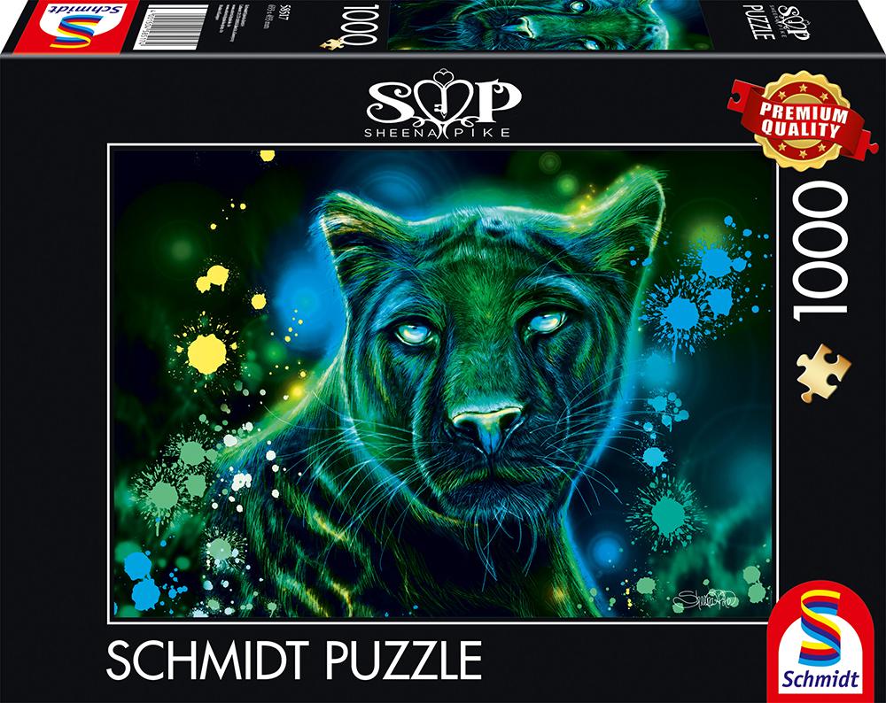 Cover: 4001504585174 | Neon Blau-grüner Panther | Puzzle Sheena Pike 1000 Teile | Spiel