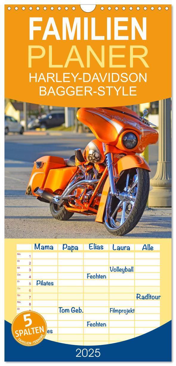 Cover: 9783457121955 | Familienplaner 2025 - BEST OF HARLEY-DAVIDSON BAGGER-STYLE mit 5...