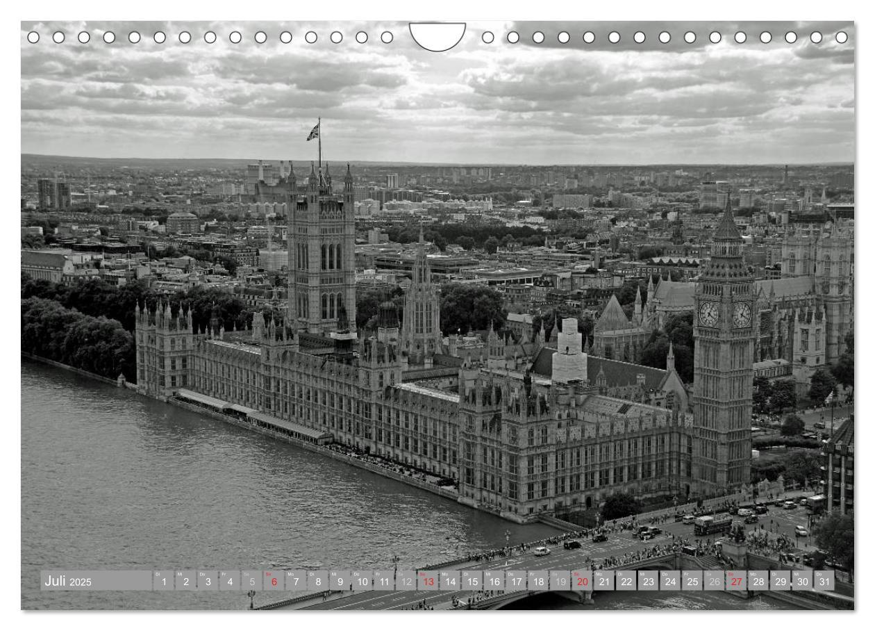 Bild: 9783435701360 | London in Schwarz-Weiß (Wandkalender 2025 DIN A4 quer), CALVENDO...