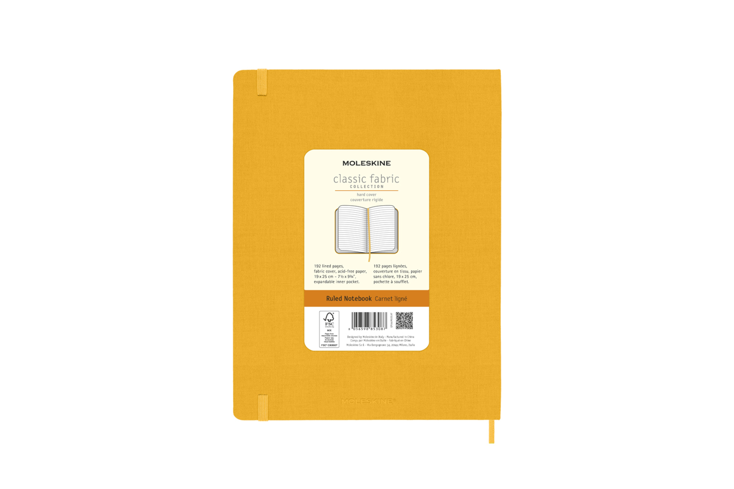 Bild: 8056598853087 | Moleskine Notizbuch - Color, XL, Liniert, Stoffeinband, Orangegelb