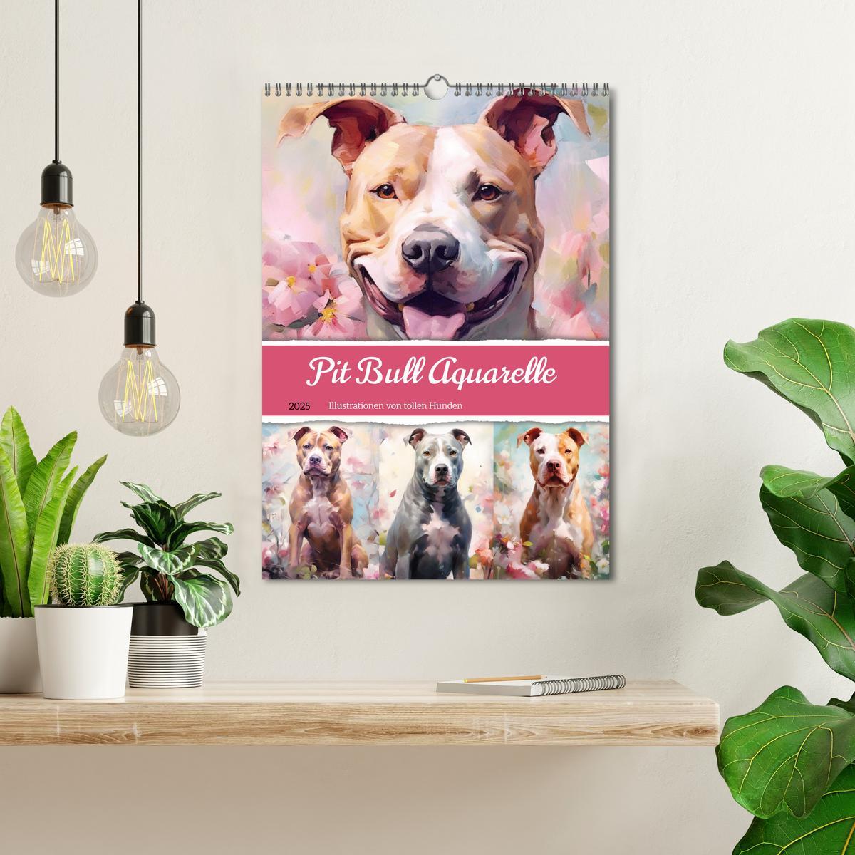 Bild: 9783435867073 | Pit Bull Aquarelle. Illustrationen von tollen Hunden (Wandkalender...