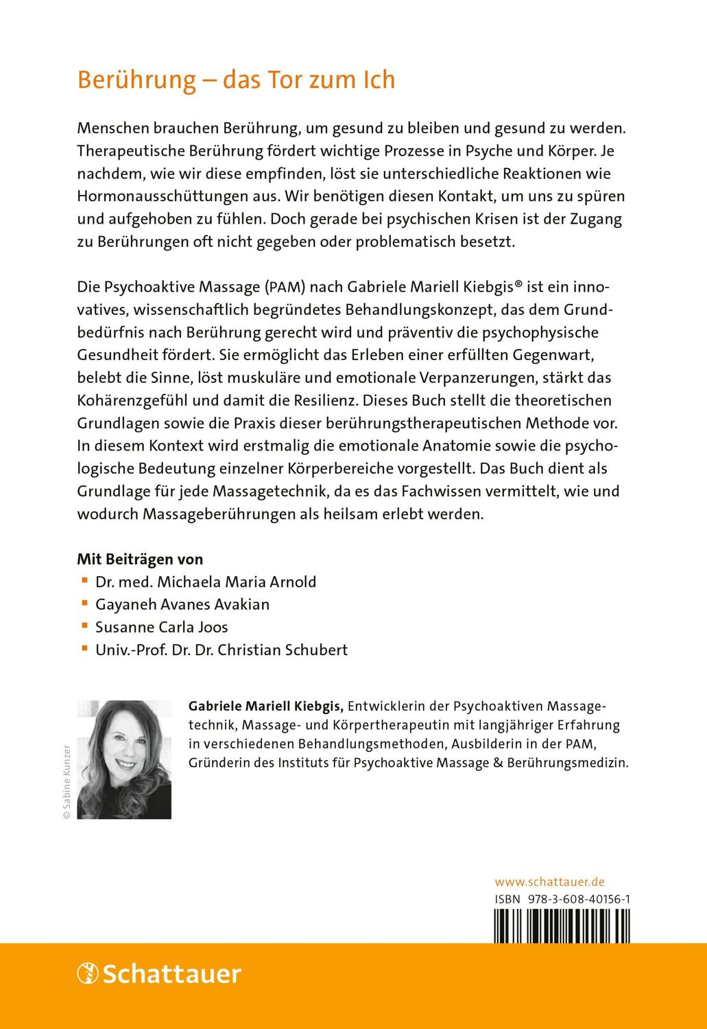 Rückseite: 9783608401561 | Lehrbuch der Psychoaktiven Massage (PAM) | Gabriele Mariell Kiebgis