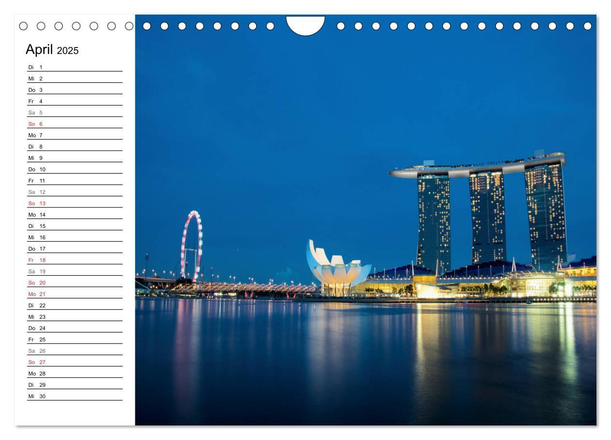 Bild: 9783435513987 | Singapur - Die Farben der Nacht (Wandkalender 2025 DIN A4 quer),...