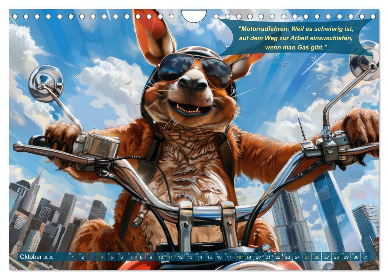 Bild: 9783457166048 | Tierisch lustige Motorradfahrer (Wandkalender 2025 DIN A4 quer),...