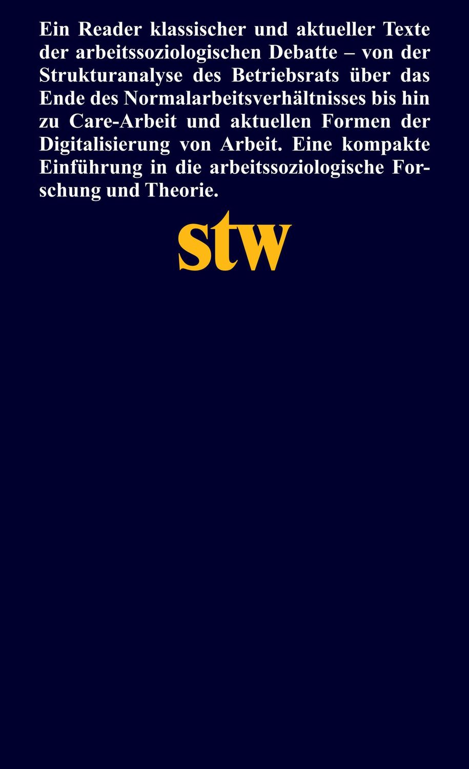 Rückseite: 9783518300022 | Soziologie der Arbeit | Wolfgang Menz (u. a.) | Taschenbuch | 678 S.