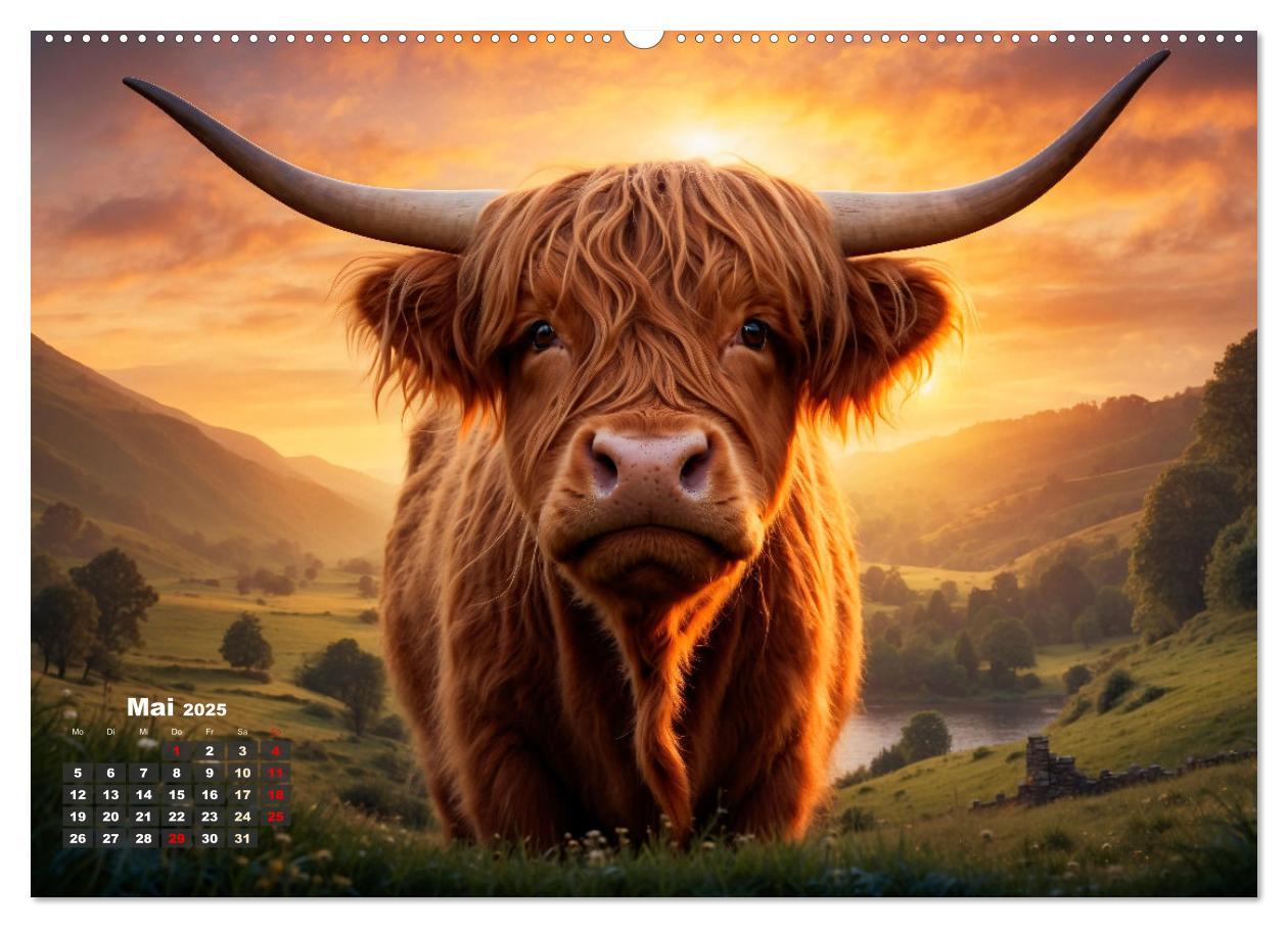 Bild: 9783383840784 | Highland Kühe (Wandkalender 2025 DIN A2 quer), CALVENDO Monatskalender