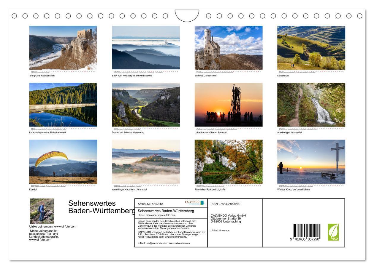 Bild: 9783435057290 | Sehenswertes Baden-Württemberg (Wandkalender 2025 DIN A4 quer),...