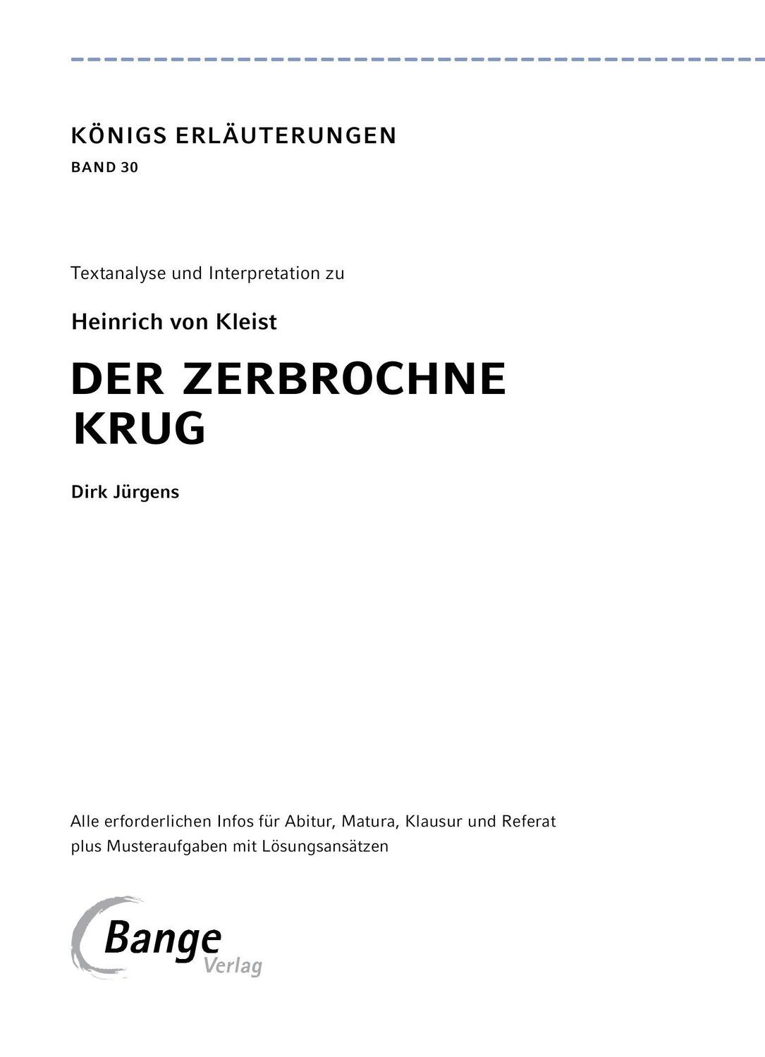 Bild: 9783804421028 | Der zerbrochne Krug von Heinrich von Kleist. - Textanalyse und...