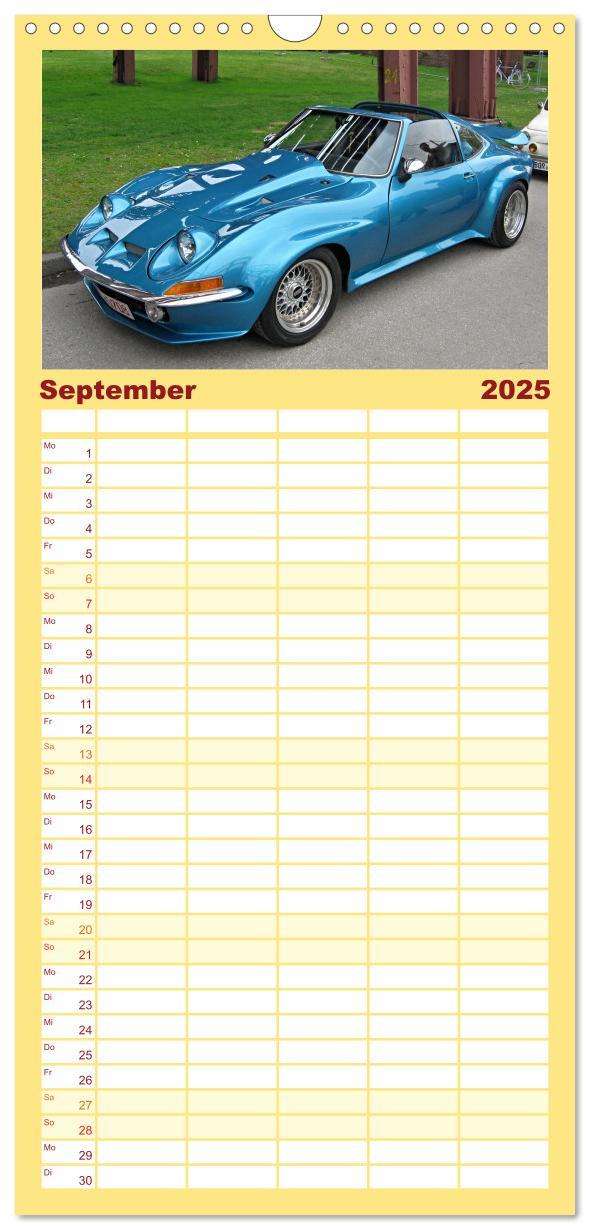 Bild: 9783457090237 | Familienplaner 2025 - Autos der 70er mit 5 Spalten (Wandkalender,...