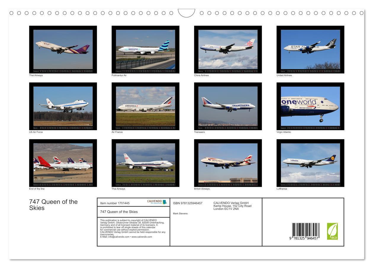 Bild: 9781325946457 | 747 Queen of the Skies (Wall Calendar 2025 DIN A3 landscape),...