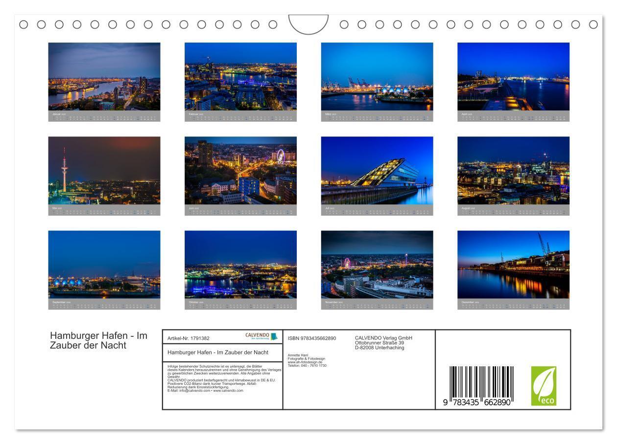 Bild: 9783435662890 | Hamburger Hafen - Im Zauber der Nacht (Wandkalender 2025 DIN A4...