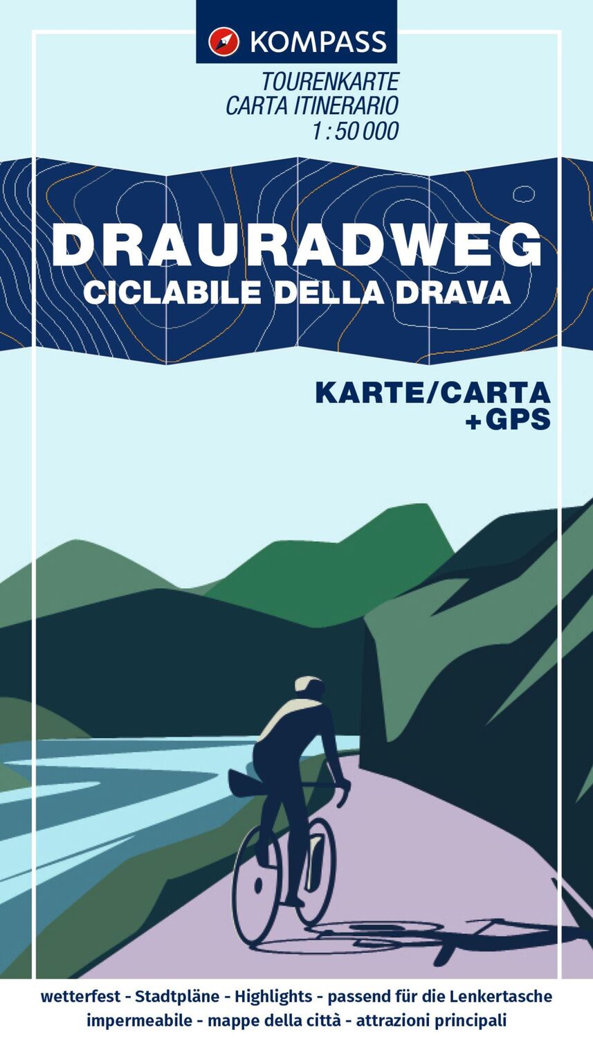 Cover: 9783991542414 | KOMPASS Fahrrad-Tourenkarte Drauradweg - Ciclabile della Drava...