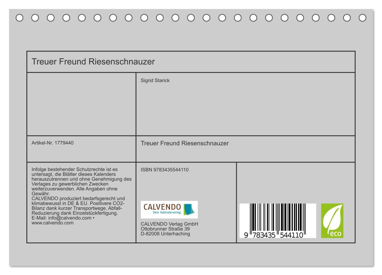 Bild: 9783435544110 | Treuer Freund Riesenschnauzer (Tischkalender 2025 DIN A5 quer),...