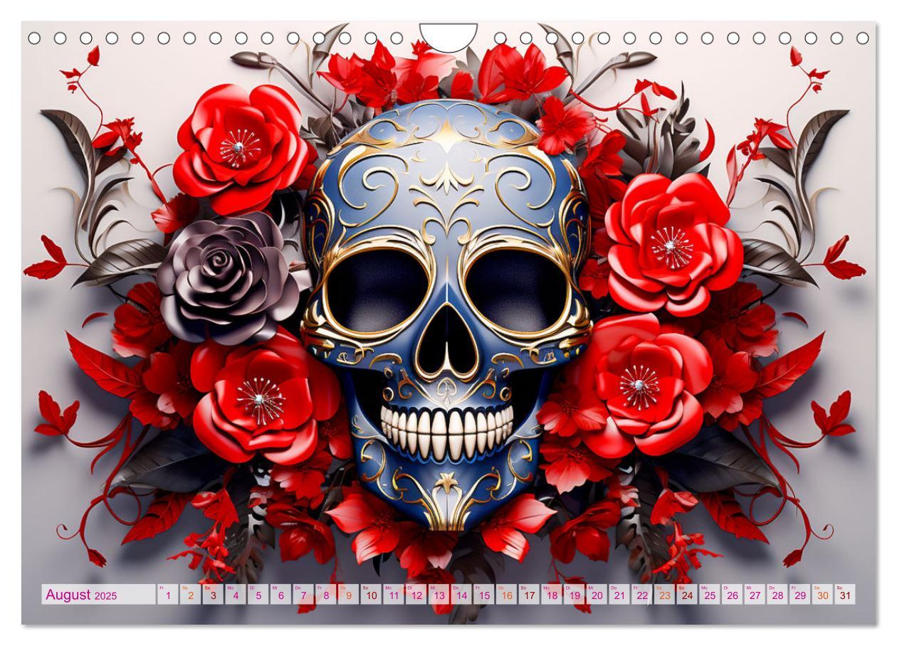 Bild: 9783383854507 | Skull Flower - Totenkopf ART (Wandkalender 2025 DIN A4 quer),...