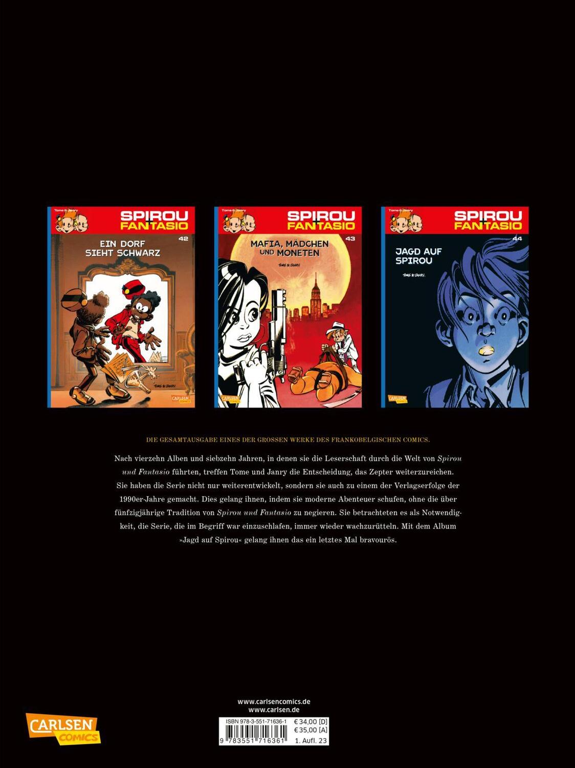 Rückseite: 9783551716361 | Spirou und Fantasio Gesamtausgabe 16: 1992-1999 | Tome | Buch | 213 S.