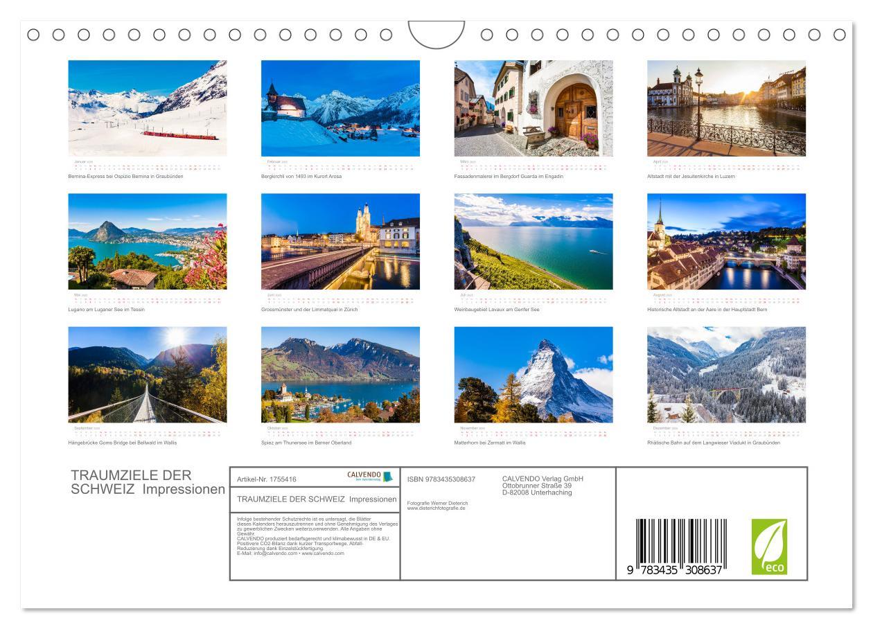 Bild: 9783435308637 | TRAUMZIELE DER SCHWEIZ Impressionen (Wandkalender 2025 DIN A4...