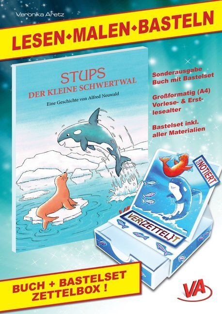 Cover: 9783944824802 | Lesen-Malen-Basteln: Stups der kleine Schwertwal & Bastelset...