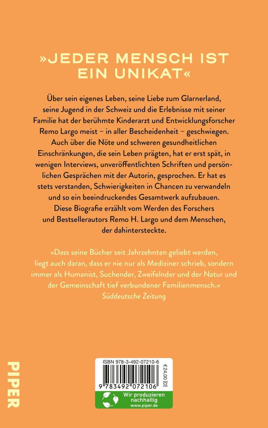 Rückseite: 9783492072106 | Remo Largo - Ein Leben für die Kinder | Biografie | Monika Czernin