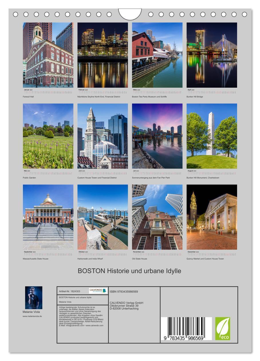 Bild: 9783435986569 | BOSTON Historie und urbane Idylle (Wandkalender 2025 DIN A4 hoch),...