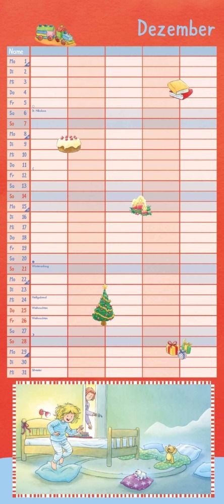 Bild: 4250809653679 | DUMONT - Conni 2025 Familienkalender, 22x49,5cm, Planer mit 5...