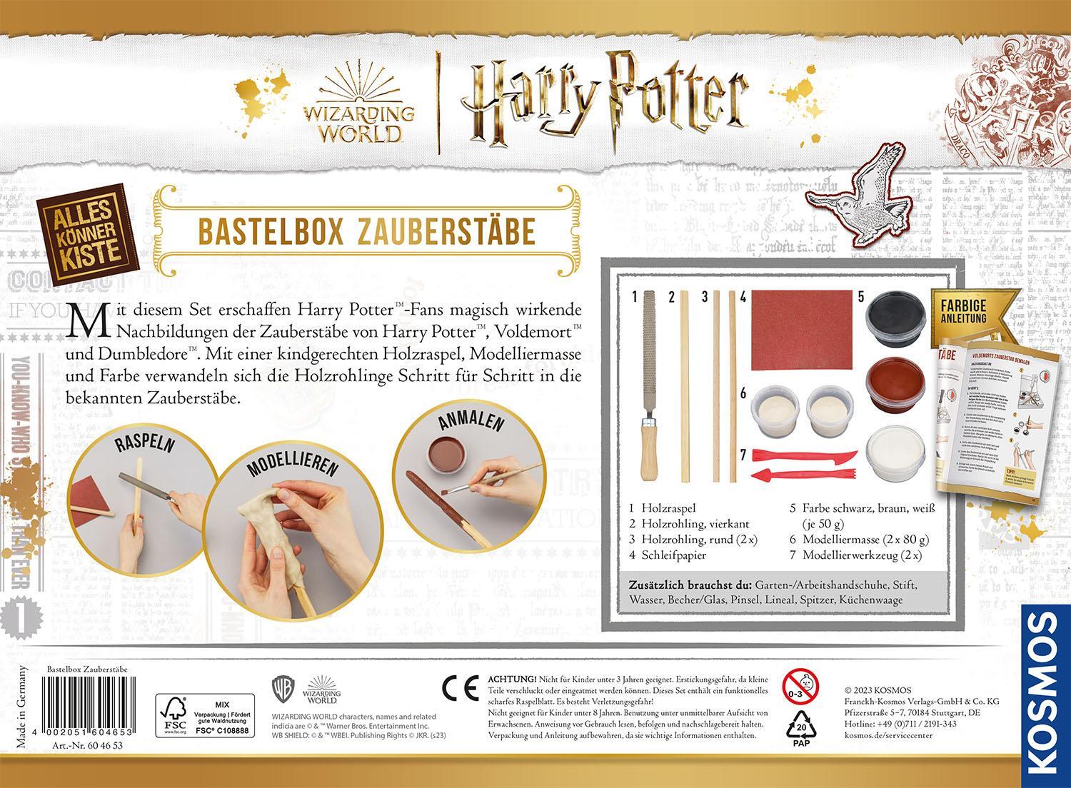 Rückseite: 4002051604653 | Harry Potter - Zauberstäbe | Bastel-Set | Spiel | Deutsch | 2023