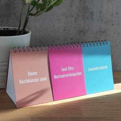 Bild: 9783863343408 | Drei-sei-tig | Der frei kombinierbare Komplimente-Macher | Taschenbuch