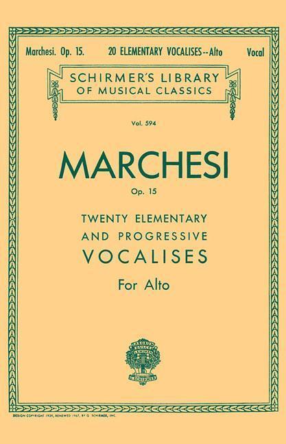 Cover: 73999556100 | 20 Elementary and Progressive Vocalises, Op. 15 | Salvatore Marchesi