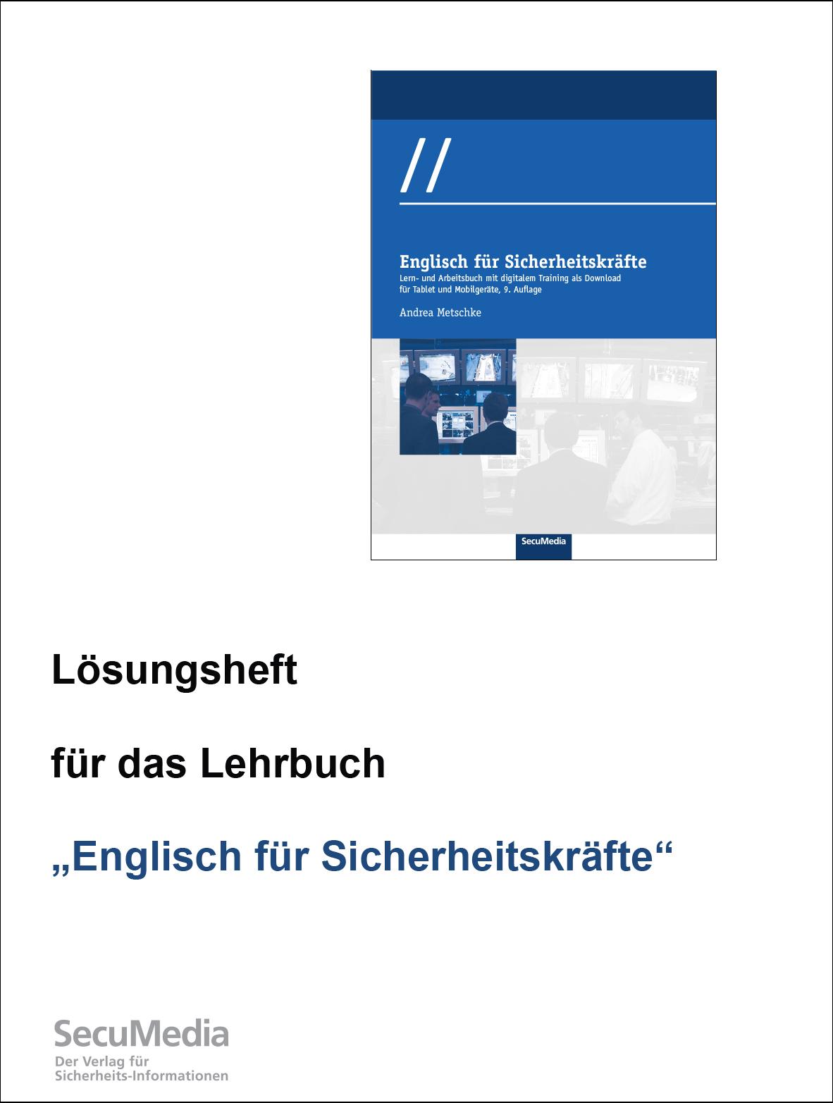 Cover: 9783922746867 | Lösungsheft für das Lehrbuch | Metksche | Broschüre | 76 S. | Deutsch