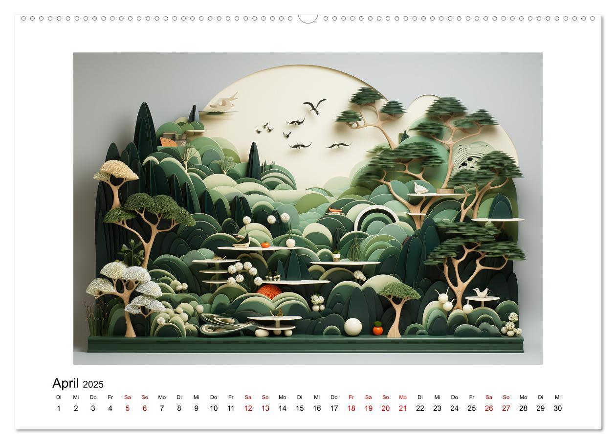 Bild: 9783383869815 | Paper Art (Wandkalender 2025 DIN A2 quer), CALVENDO Monatskalender