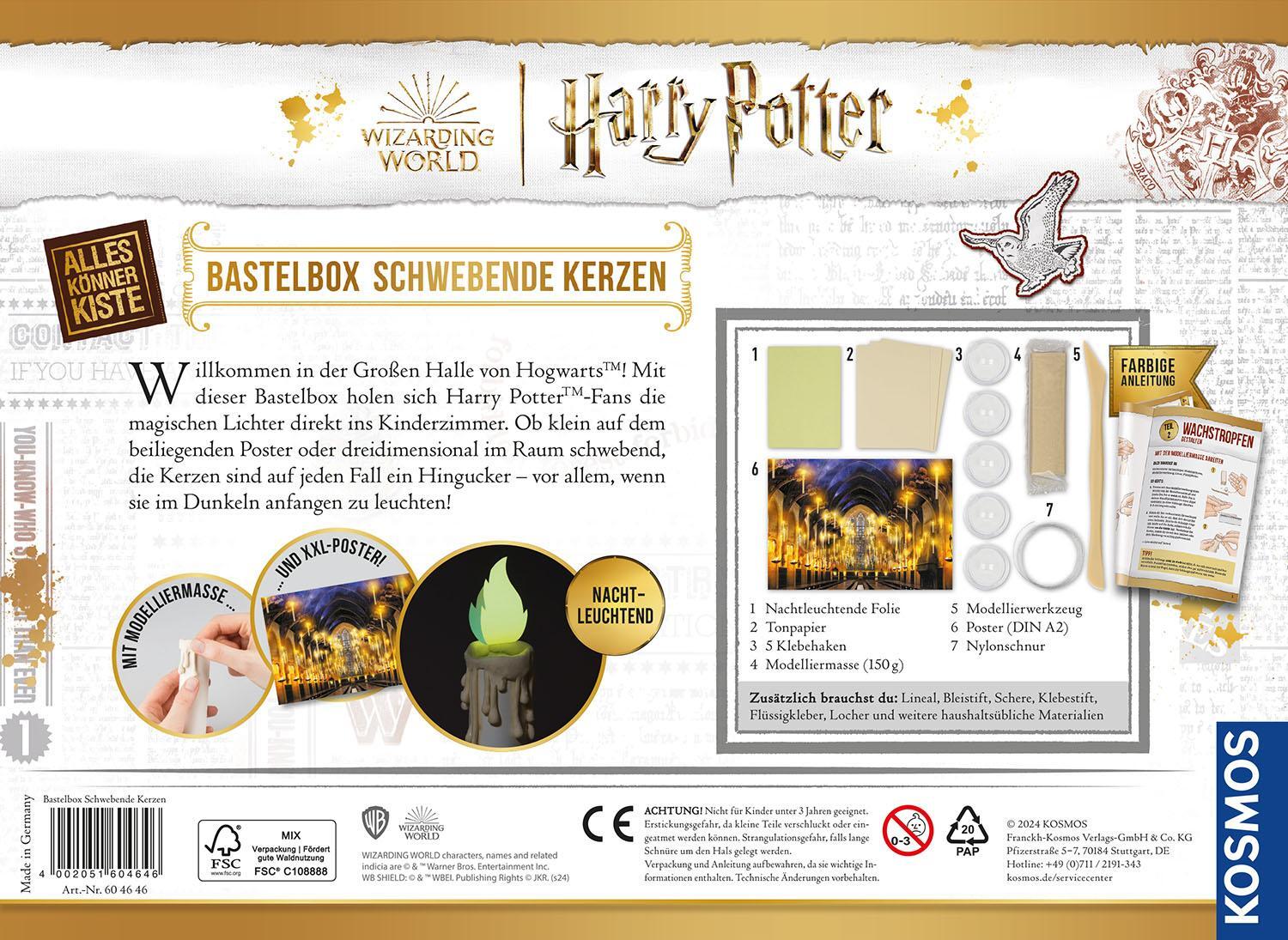 Rückseite: 4002051604646 | Harry Potter - Schwebende Kerzen | Bastel-Set | Spiel | 604646 | 2024