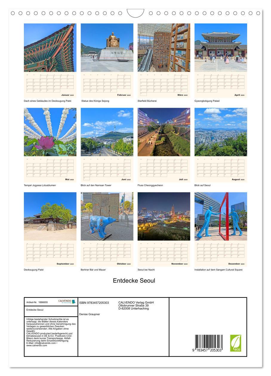 Bild: 9783457205303 | Entdecke Seoul (Wandkalender 2025 DIN A3 hoch), CALVENDO...