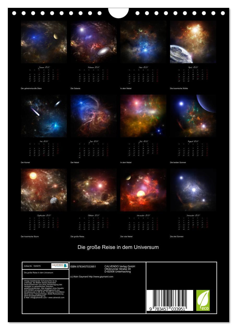 Bild: 9783457033951 | Die große Reise in dem Universum (Wandkalender 2025 DIN A4 hoch),...