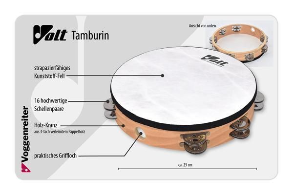 Bild: 4250258311854 | VOLT Tamburin | Stück | In Karton | 1185 | 2020 | Voggenreiter