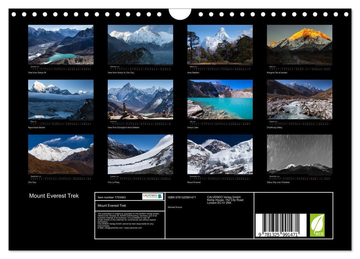 Bild: 9781325991471 | Mount Everest Trek (Wall Calendar 2025 DIN A4 landscape), CALVENDO...