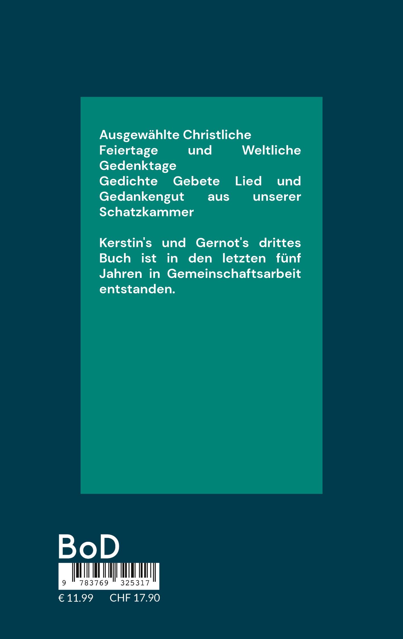 Rückseite: 9783769325317 | Christliche und Weltliche Besinnungstage im Jahresverlauf | Buch