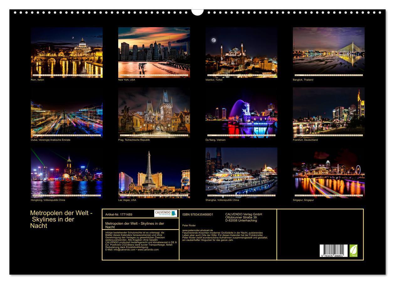 Bild: 9783435466801 | Metropolen der Welt - Skylines in der Nacht (Wandkalender 2025 DIN...