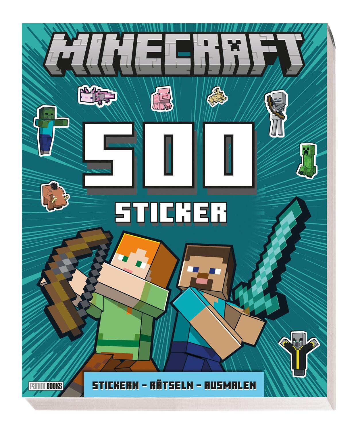 Cover: 9783833244742 | Minecraft: 500 Sticker- Stickern - Rätseln - Ausmalen | Panini | Buch